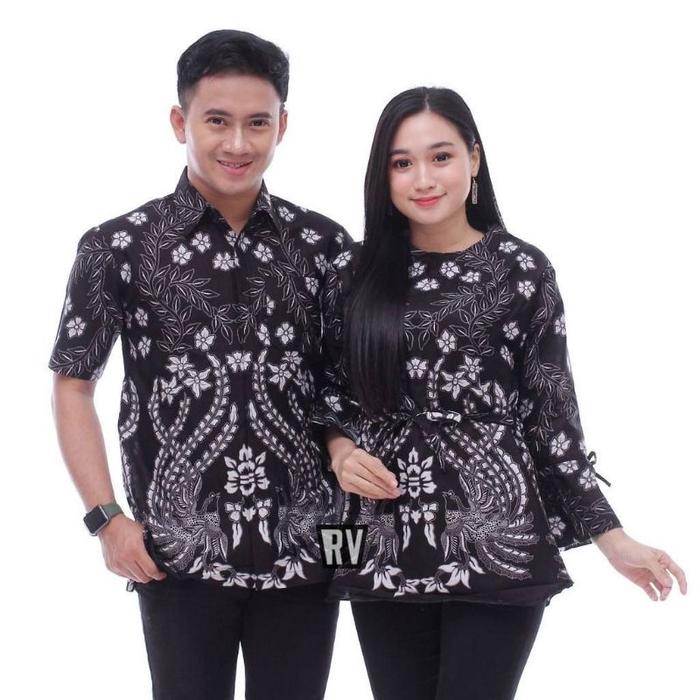 NB Baju Atasan Batik Couple Pria Wanita Katun Hight Quality Tebal Kekinian Model Terbaru - Hem Blous