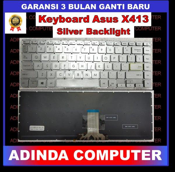 Keyboard Asus VivoBook X413 E410 E410MAO S433EA S433 Silver Backlight