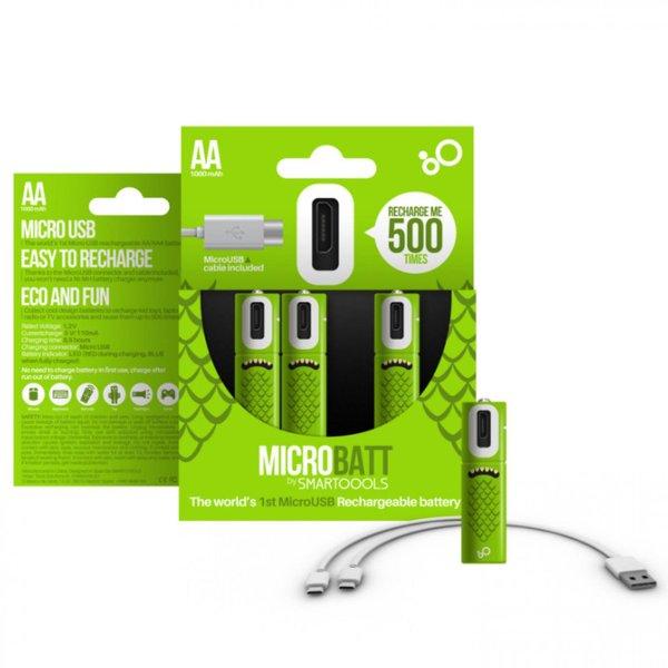 Baterai Cas Charger AA Micro USB 2 Buah
