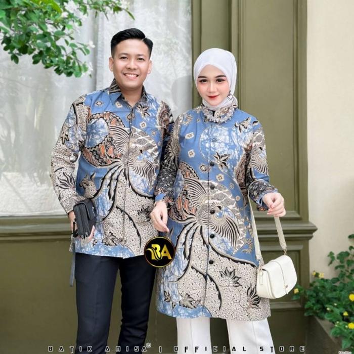 NB Baju Batik Couple Modern Set Pakaian Couple Atasan Batik Wanita