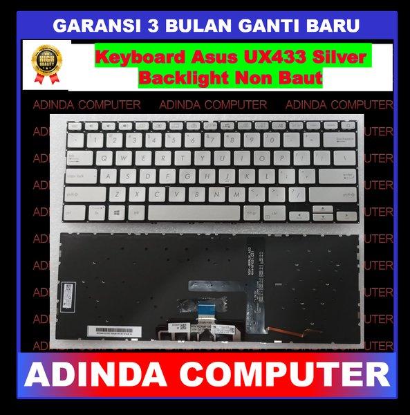 Keyboard Asus Zenbook 14 UX433 UX433f UX433fa UX433flc Silver Backlight Non Baut