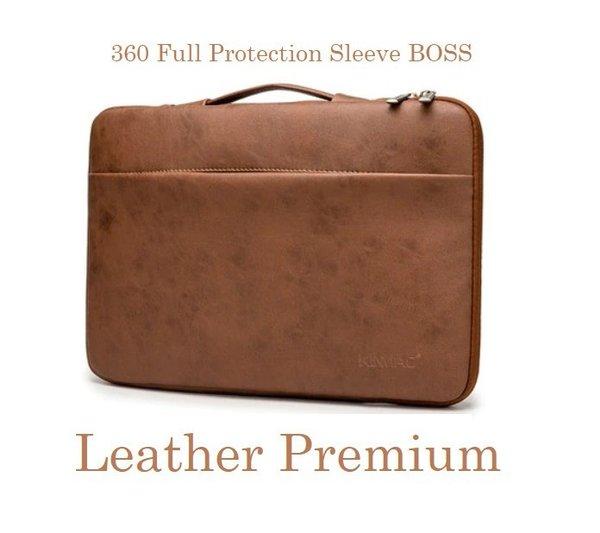 Ipad Pro 2022 M2 12.9 Inch Tas Sleeve Genuine Leather Bag Cover Kulit Asli - Brown