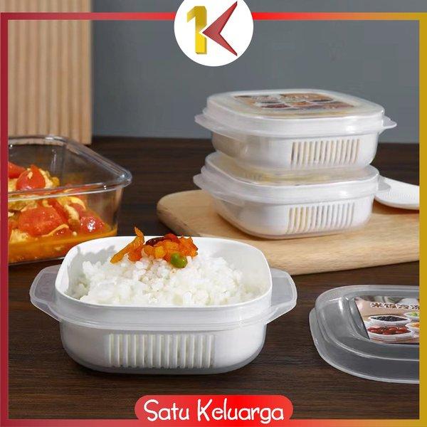 SK-C1155 Wadah Penyimpanan Makanan Dengan Tirisan Serbaguna / Kotak Makan Bekal Mini Tempat Nasi Lun