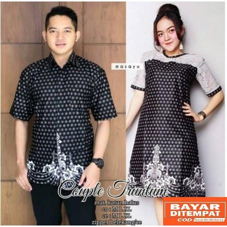 NB Sarimbit (couple) dress batik mix brocade truntum brokat Murah allsize bisa di beli terpisahkanSa