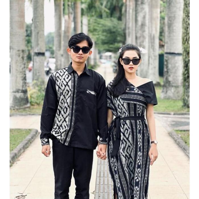 NB COUPLE AURORA TORAJA HITAM COUPLE BATIK TENUN - TORAJA HITAM - couple tenun - couple kondangan - 