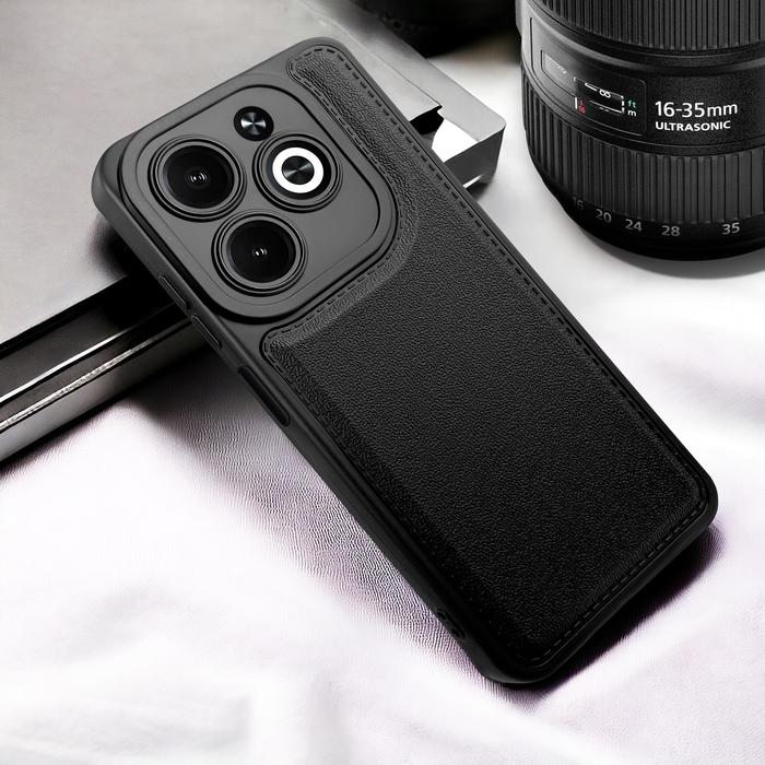 EllaStuff Bisa Case Infinix Smart 8 Case Softcase LEATHER BLACK CAMERA PROTECTION Case Casing Hp In