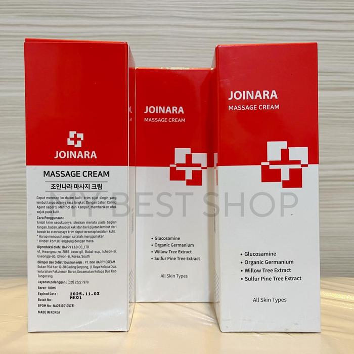 joinara massage cream hot and cool germanium cream krim pijat korea original balsem nyeri otot pegal