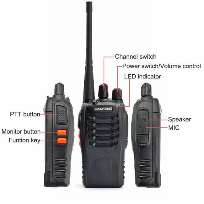 HT Handy Talky Jarak Jauh 10kmMax BF 888S Radio Komunikasi Uhf Walky Talky 2 Units Walkie Talkie Wat