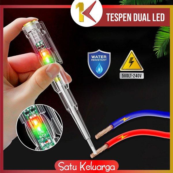 SK-C1065 Tespen Dual LED Obeng Tester Listrik With Indicator / Test Pen Minus Sensor Detektor Obeng 