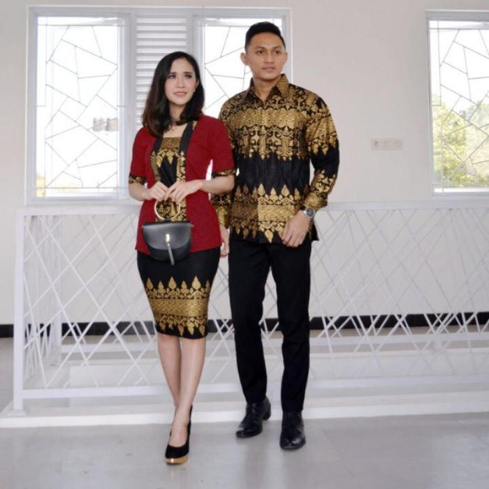 NB BISA COD - SETELAN ROK BLUS KEBEYA BATIK COUPLE PASANGAN LENGAN PANJANG MODERN SUAMI ISTRI