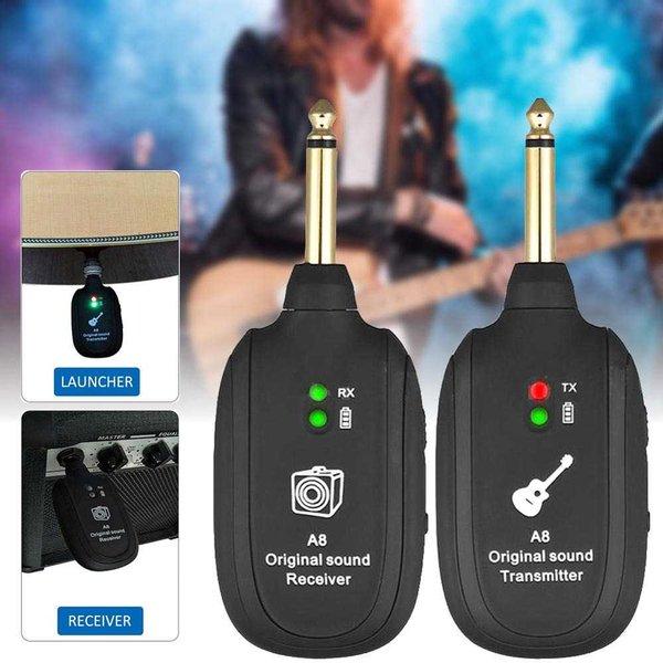 Pengubah Gitar UHF Wireless System Gitar Transmitter Receiver - A8