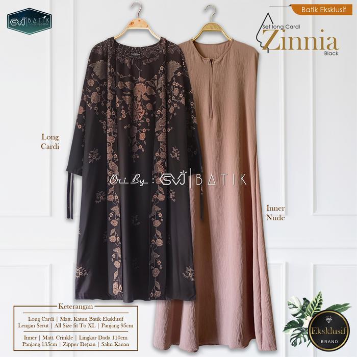 SVJ BATIK set wanita outer long kardigan inner dress POLOS setelan