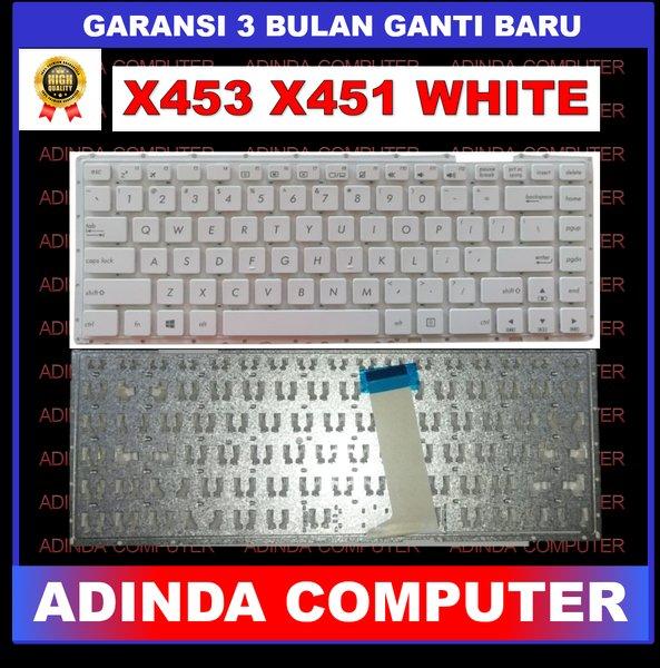 Keyboard Laptop Asus X453 X451 A455L X455 X451E X453MA X454WA Putih White