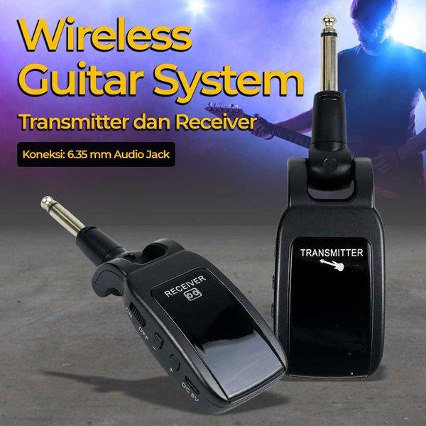 Pengubah Gitar Wireless Guitar System Transmitter Receiver Gitar Elektrik UHF
