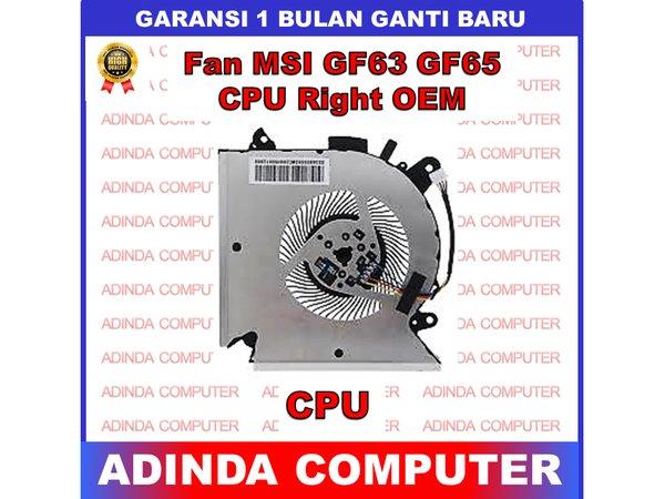 Fan MSI MSI GF63 GF65 MS-16R1 MS-16R2 WF65 9SEX Thin CPU Right OEM