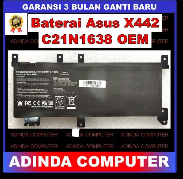 Baterai batre Laptop ASUS X442 A442 F442U A480U C21N1638 OEM