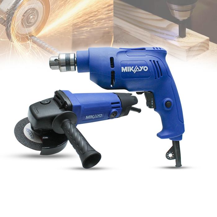 SIAP PAKAI!!! MIKAYO SET KOPER Gerinda dan bor - paket pertukangan - power tools - mesin bor -gerind
