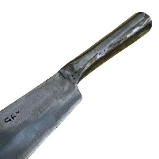 Golok Pencacah Daging Anti Mleot Baja Putih Tebal - Pisau Golok Pendek Cincang Daging Gagang Besi An