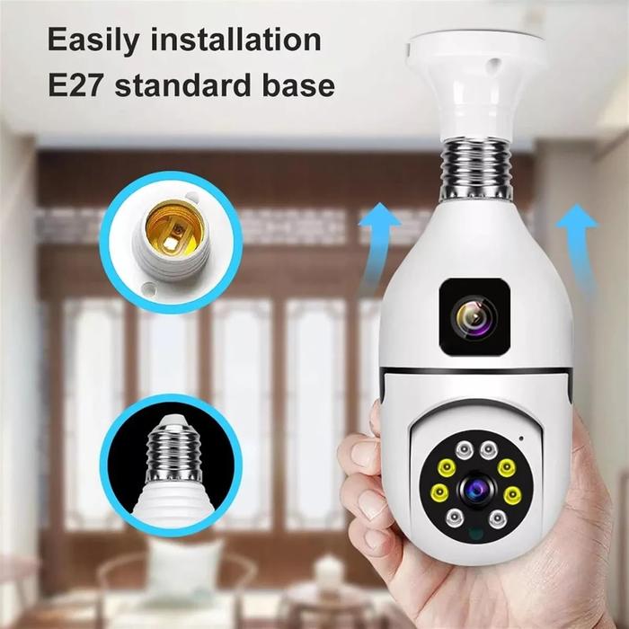 Hamrol 8MP CCTV Indoor Kamera V380 Pro WIFI Dual Lens 360 PTZ Kamera IP Camera HP Jarak jauh