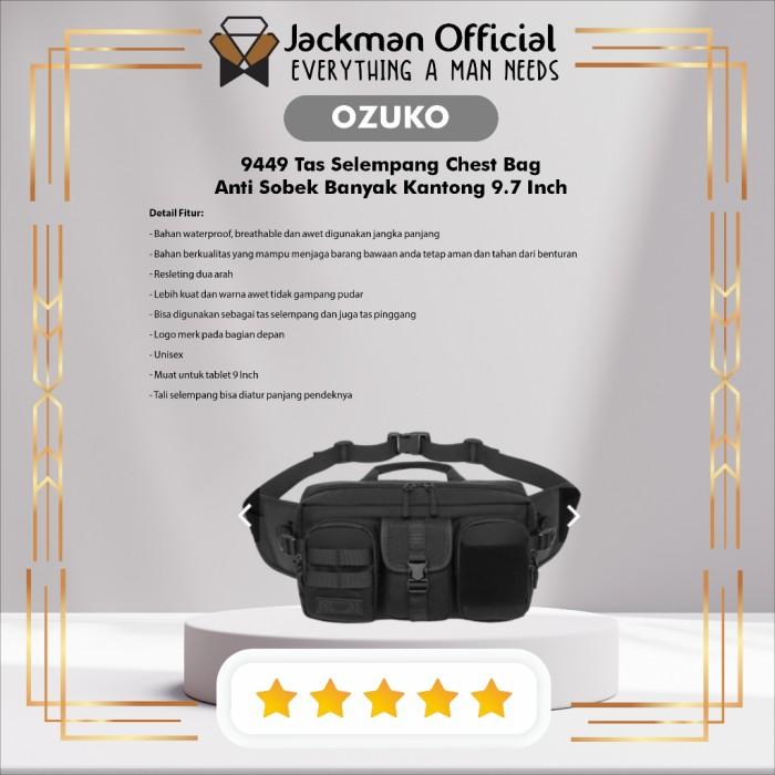 Ozuko 9449 Tas Selempang Chest Bag Anti Sobek Banyak Kantong 9.7 Inch