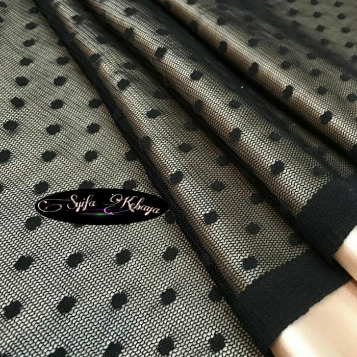 KAIN TILE POLKADOT. TILE BINTIK. TILE DOT HITAM HALUS_BAHAN KOMBINASI