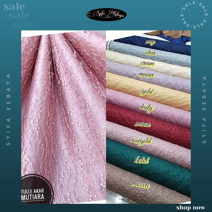 KAIN TILE MUTIARA. BROKAT MUTIARA ROSE GOLD. L BRUKAT. BAHAN KEBAYA