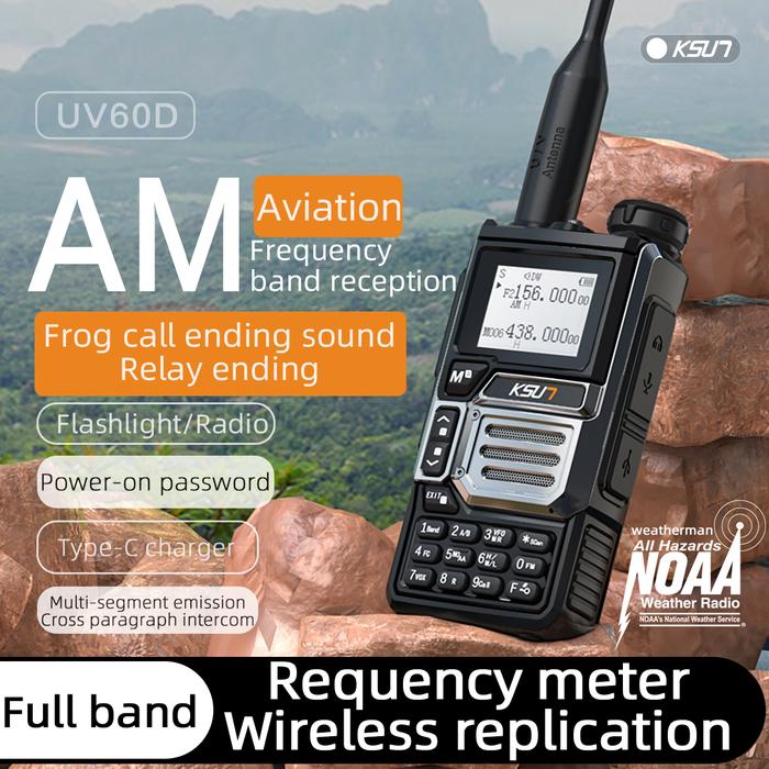 HT KSUN UV60D VHF jarak jauh 10KM UHF dual Band Wireless Copy Walkie Talkie 200 channel