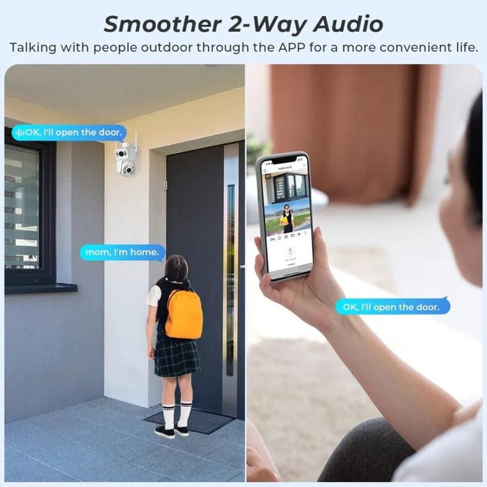ICSEE Aplikasi Ipcam cctv kamera 8MP 1080P Home CCTV Dual Lensa Outdoor 2 Layar Camera.