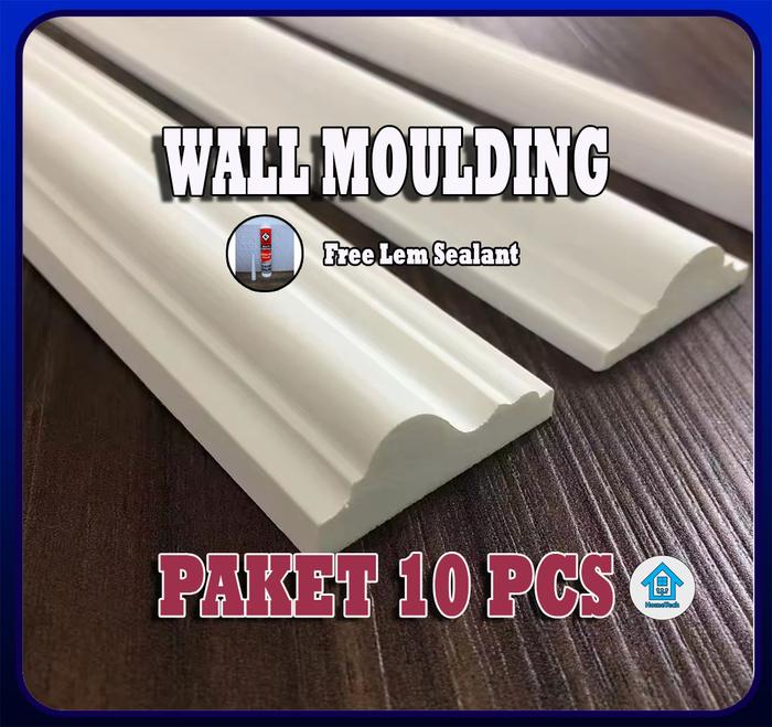 HT PAKET 10 Pcs  List Ukiran Dinding Wall Moulding Ukuran 290cm PVC Lis Molding Tembok Minimalis