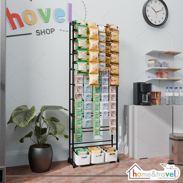 𝗛𝗢𝗩𝗘𝗟𝗦𝗛𝗢𝗣 Rak Chiki Serbaguna Susun Display Jualan Toko Keranjang Snack Tingkat Multifugsi
