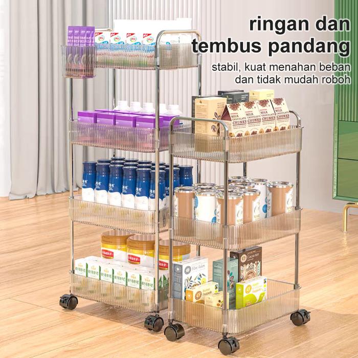 Rak Troli Susun Roda Rak kamar mandi Rak Salon Rak Dapur Rak Ruang Tamu Rak Salon
