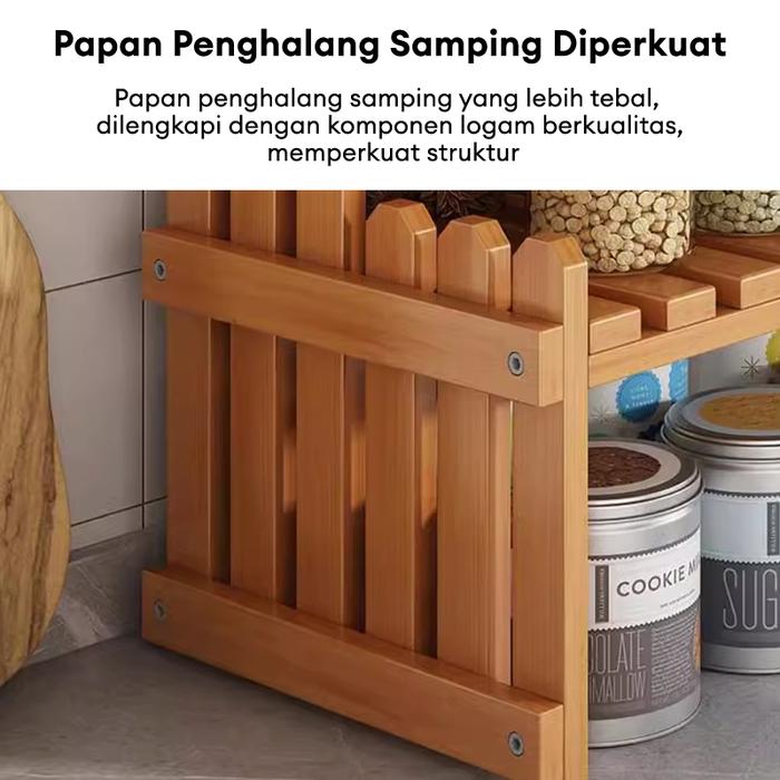 Rak Penyimpanan Serbaguna Desktop Lemari Mini Tempat Kosmetik Rak Kabinet Dapur Kayu Lemari Penyimpa