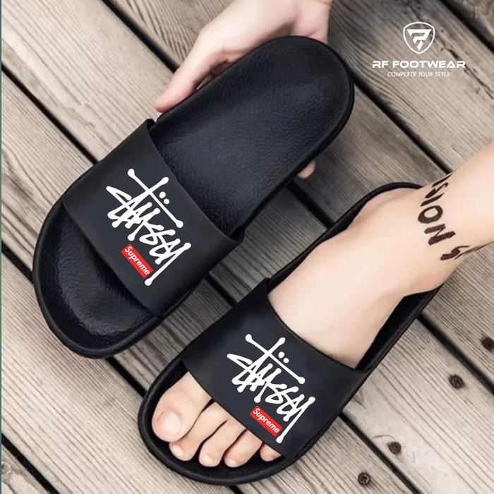 Sandal Slide Stussy Pria Dan Wanita Flip Flop Ukuran 36 Sampai 43 Sendal Slop Cowo Cewe Distro Kekin