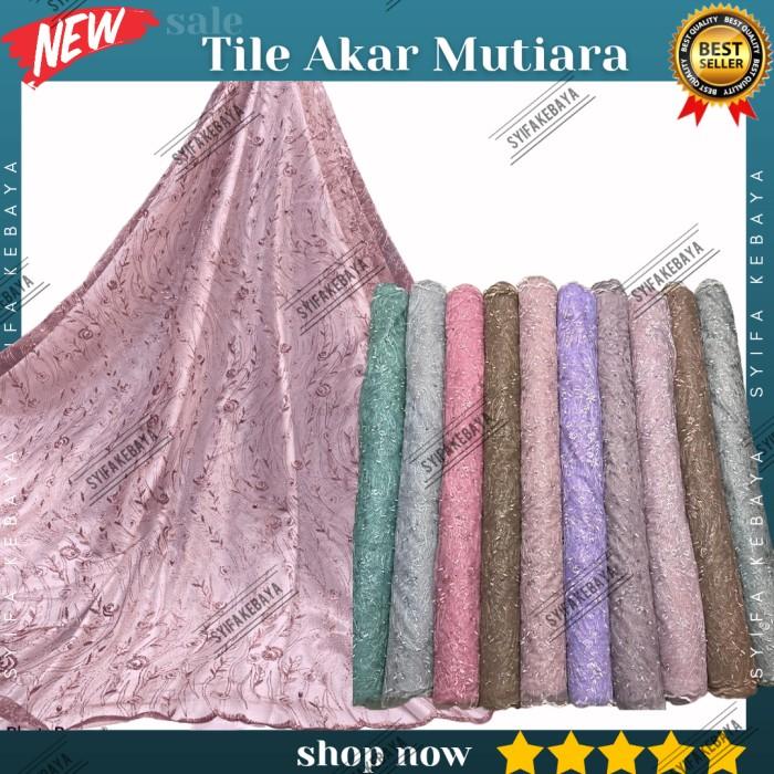 Kain Tile Tulle Mutiara Motif. Bahan Kebaya Brukat Brokat Import