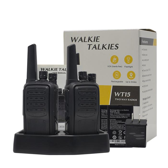 HT MERODITH WT15 2pcs Walkie talkie Komunikasi Portabel Antijatuh Kokoh Luar Ruangan Jarak Jauh Nirk