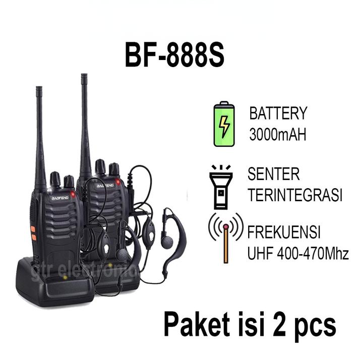 HT Handy Talky MERODITH-888S Radio Komunikasi Uhf Walky Talky 2 units Walkie talkie