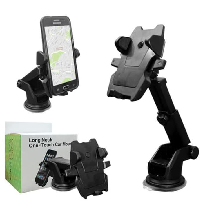 HOLDER HAPE MOBIL LONG NECK ONE TOUCH JEPIT DASHBOARD JEPITAN HP KACA MOBIL UNIVERSAL DUDUKAN HANDPH