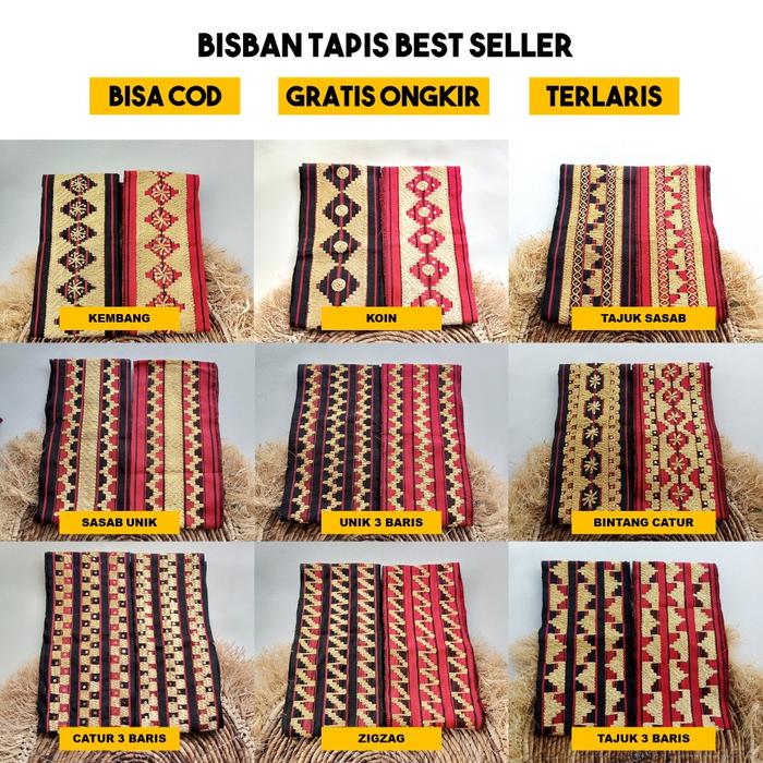 ASLI LAMPUNG ETHNICA - (BISA COD) BISBAN/SELENDANG TAPIS LAMPUNG - BISBAN TAPIS LAMPUNG - SULAM TAPI