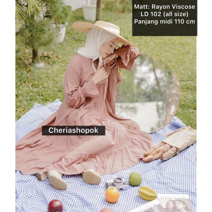 moa midi dress premium/gamis rayon premium