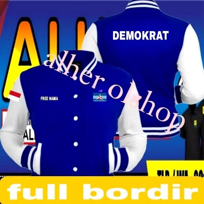 jaket bordir partai Demokrat jaket partai Demokrat jaket baseball partai DEMOKRAT Demokrat jaket bom