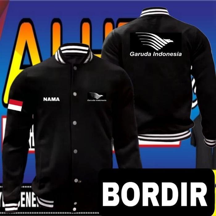Jaket bordir Garuda Indonesia jaket baseball Garuda Indonesia Jaket varsity Garuda Indonesia Jaket G