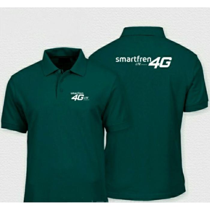 Kaos Smartfren Andromax Kaos 4G polo katun full bordir depan belakang baju 4G baju Smartfren bisa re