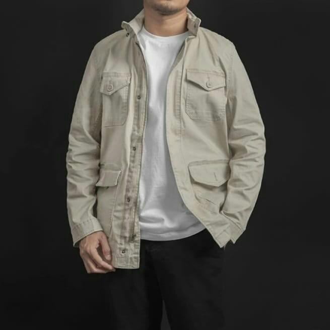 Jaket Parka Pria George (US Brand) Hidden Hood Military Jacket