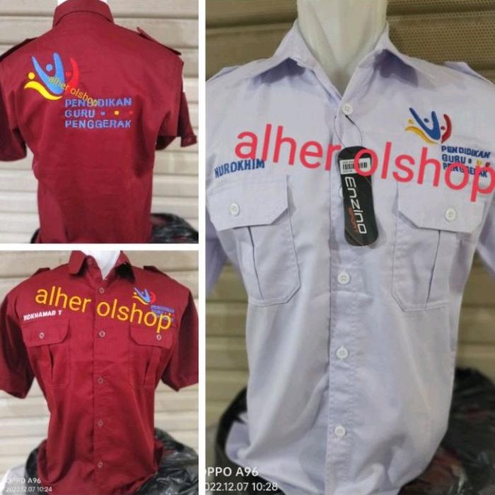 lengan pendek kemeja guru penggerak baju guru penggerak seragam guru penggerak pdh guru penggerak ke