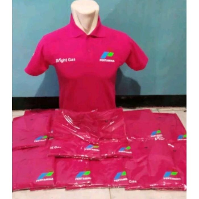 kaos bright gas full bordir kaos Pertamina kaos polo Pertamina