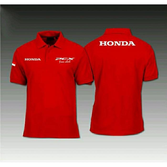 Kaos Honda PCX polo katun kaos kerah PCX bordir depan belakang Kaos Honda baju Honda seragam Honda p