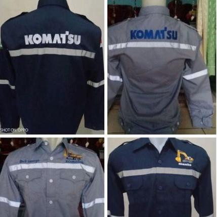 wearpack Komatsu full bordir baju wearpack Komatsu kemeja Komatsu wearpack atasan Komatsu Seragam Ko