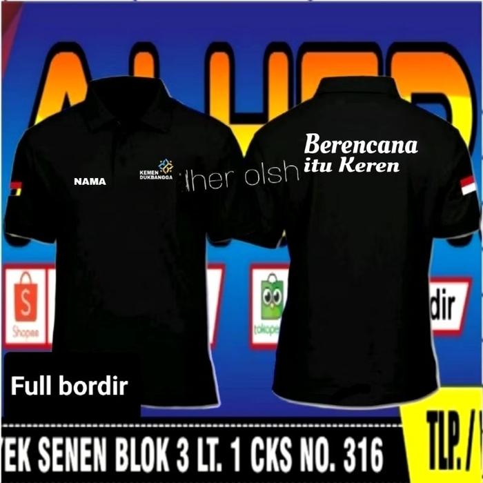 Lengan pendek Kaos kemendukbangga Seragam BKKBN kaos kerah BKKBN kaos kerja BKKBN baju kerja BKKBN s