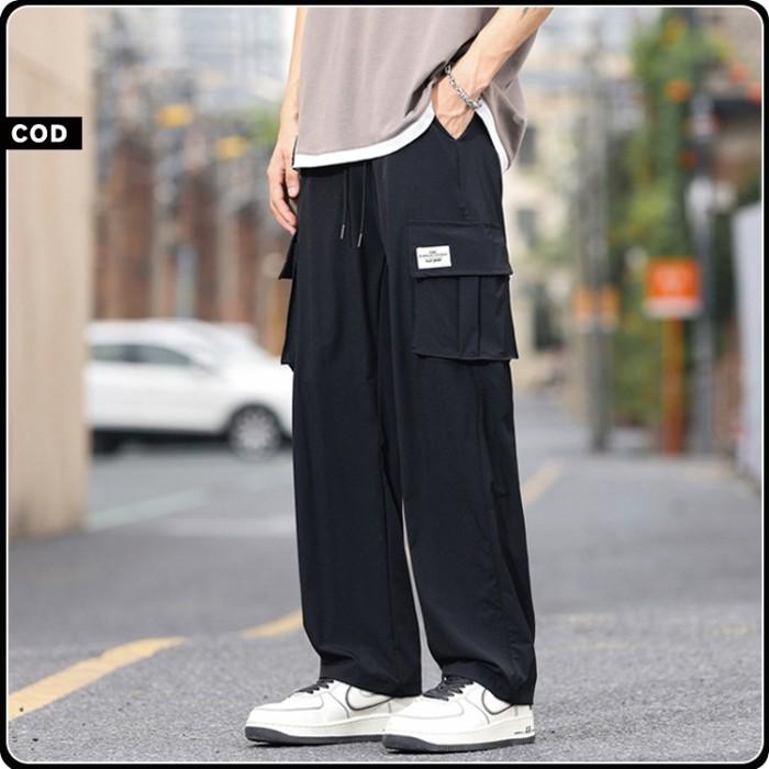 Celana Cargo Panjang Pria Oversize Waterproof Sweatpants Celana Kargo Pria Celana Cargo Karet Pingga