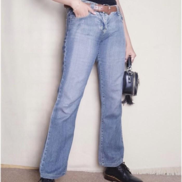 preloved Thrift celana jeans denim low waist Korea vintage retro